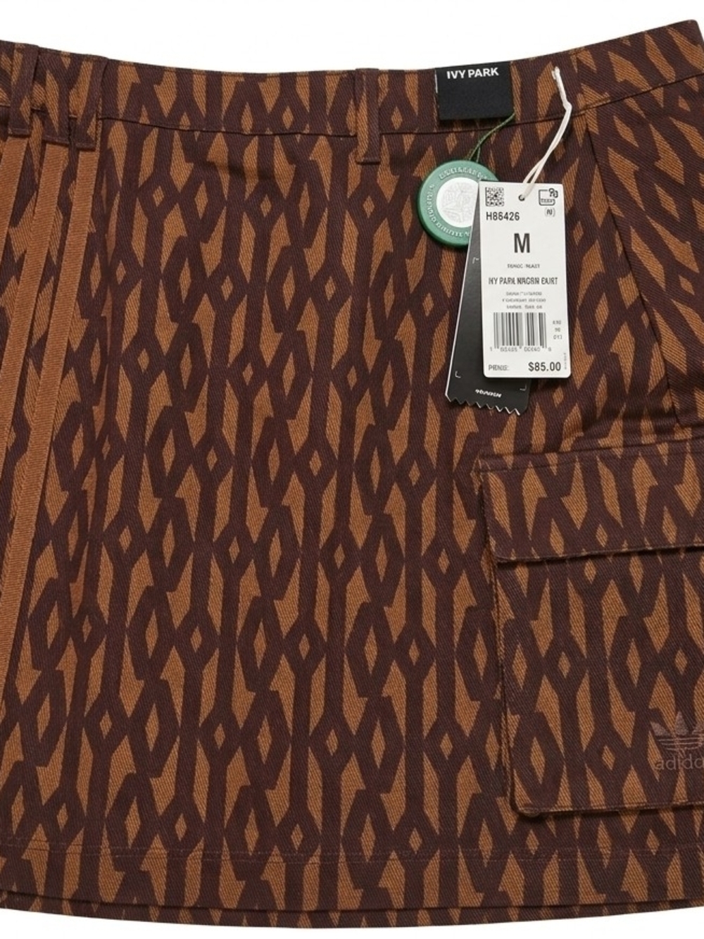 NWT Adidas x Ivy Park Monogram Mini Skirt Wild Brown Night Red Size M Beyoncé